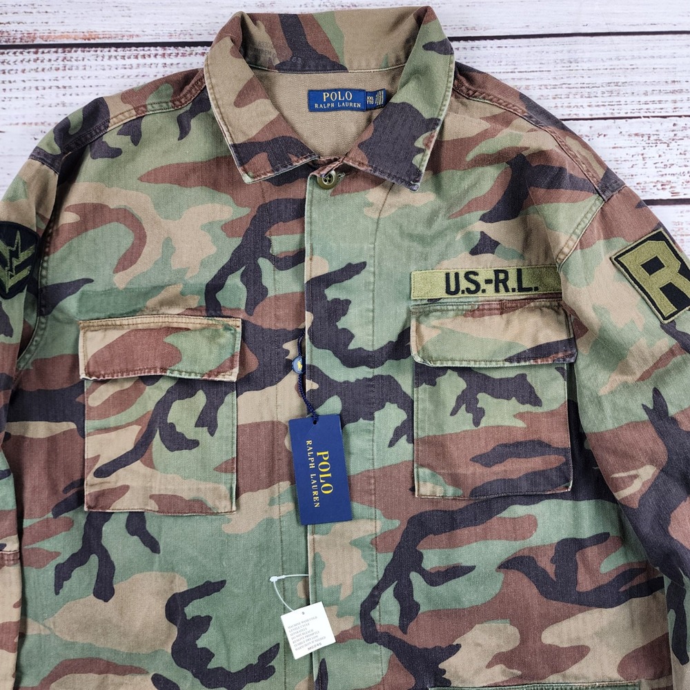 Polo Ralph Lauren M65 Field Jacket Mens XXL Camo Military US-RL Patches NWT